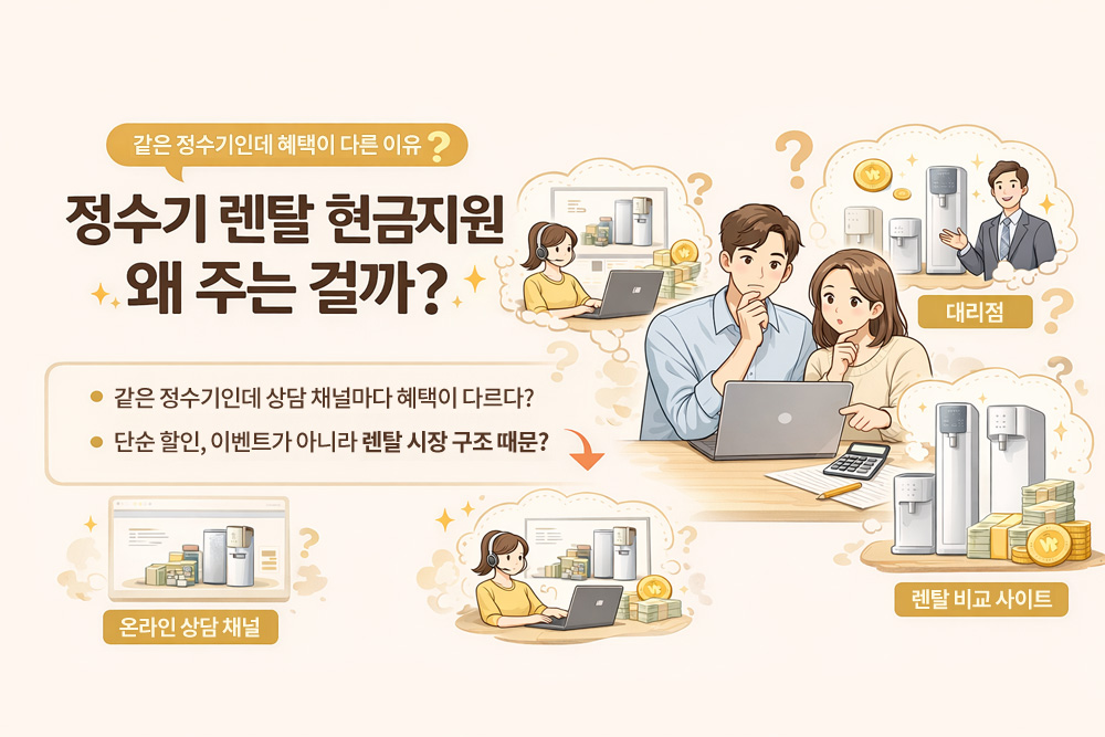 정수기 렌탈 현금지원 왜 주는 걸까 렌탈 구조 설명
